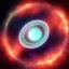 Placeholder: cosmos, metallic sky stars, sky blue light, blue light, green moons with neon rings, 8k resolution, detail