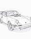 Placeholder: outline for a coloring page of a Porsche 911, white background, sketch style, only use outline, no shadows and clear and well defined