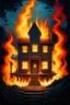 Placeholder: The fire in the Mad House at the end of time; surrealism