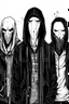 Placeholder: Anti ministers punk rock style black and white no face drawing