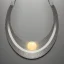 Placeholder: necklace with a simple, elegant design featuring a single, shimmering polyester in pendant