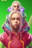 Placeholder: Billie Eilish, in stockings, cyberpunk2077