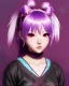 Placeholder: Detailed cute anime Kunoichi girl, purple hair buns, purple bangs, Christmas style colours, intricate details, full body portrait, keep head in frame, slight smile, black Japanese motif, concept art, highly detailed, digital painting, concept art, sharp focus, illustration, art by Yoji Shinkawa, WLOP and greg rutkowski and alphonse mucha and artgerm and yanjun Chen and Junji ito and Makoto Shinkai, HDR, octane render