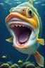 Placeholder: one fish with human smile