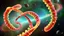 Placeholder: DNA double helix floating in space with the stars and planets