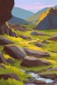 Placeholder: simply rocky landscape paint