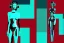 Placeholder: Dark green to cyan metal surfaces body paint. full coverage metallic. Girls with slim body and big butts. Behind curtains. Old-fashioned cameras integrated to heads. structure Cyber-punk. Attached telephones. Dystopia, closed eyes. Red&blue 3D-tiling. Dystopia. Partly symmetrical in relation to machines. Perfect golden ratio in vertical and horizontal directions. Bending time-space-continuum. Polyhedron in 5th dimension. Tessellation in 4-dimensional space. Spine Perspective Integers.