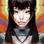 Placeholder: Japanese girl with big brown eyes and long black hair with bangs