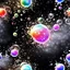 Placeholder: Bubbles with stars and nebula behind splattered liquid paint in (lightgray:1.2) colors. Fluid and Powder, Silk, Paint splatter, Vivid, Abstract, Clear, Spotlight, Wallpaper in dark gradient (masterpiece:1.2), (epic composition:1.4), (talent:1.2), ultra detailed, cinematic lighting, highly detailed, insanely detailed, hdr, 8k, exquisite, sharp, elegant, ambient lighting, high quality.