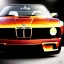 Placeholder: fullbody classic style concept BMW M1, 3/4 Front View, retro design study, classic steel wheels, toned colors, art by cheryl kelley