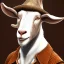 Placeholder: portrait of a western goat anthromorph male with a cowboy hat in the style of redwall