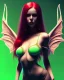 Placeholder: isometric art of a short Succubi girl with deep red hair and green eyes, soft lighting, complimentary pastel gradients, high definition, 3d icon clay render, blender 3d