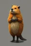 Placeholder: feral ginger lowpoly beaver woman with long fur all over her entire body