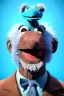 Placeholder: Waist up muppet Portrait, joe Biden as muppet doll, Blue suit retro style, photo studio, blue background, unreal engine 5, concept art, art station, god lights, ray tracing, RTX, lumen lighting, ultra detail, volumetric lighting, 3d.