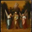 Placeholder: Lord appearing to Abraham at mamre's oak trees with two angels