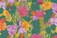 Placeholder: 4 frontal panel designs in floral shirts plain background , collage ,njideka akunyili crosby Jeremy MannDavid HockneyKari Jurick Michael Maczuga