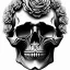 Placeholder:  skull head with flowers on top