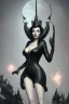 Placeholder: Joan Collins as evil queen in black leather, leather, busty, cleavage, angry, stern look. character design by cory loftis, fenghua zhong, ryohei hase, ismail inceoglu and ruan jia. unreal engine 5, artistic lighting, highly detailed, photorealistic, fantasy