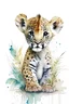 Placeholder: Baby Jungle Animal Realistic Clipart Watercolour Transparent