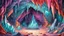 Placeholder: comic style, crystal cave, maximalism