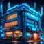 Placeholder: cyberpunk retro futuristic town hall for comics