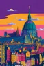 Placeholder: Illustration of Edinburgh in the style of Jonathan Ball, vivid colors, details