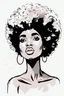 Placeholder: sketch of a black woman with afro puffs