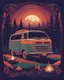 Placeholder: /imagine prompt: Campfire Van::2 Art Nouveau, Pointillism, Iconography, Warm hues, Magical realism, synthwave:: t-shirt vector, center composition graphic design, plain background::2 mockup::-2 --upbeta --ar 1:1