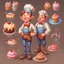 Placeholder: a cartoon character thirty years old confectioner , an ultrafine detailed painting by senior character artist, featured on polycount, sots art, artstation hd, 2d game art, behance hd