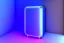 Placeholder: Interior of refrigerator, blue neon lights, high definition, 3D, Blender