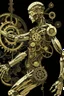 Placeholder: mechanical man punk cypher dancing detailed cogs and screws leonardo da vinci style detail STYLE OF Hiroshi Nagai