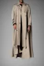 Placeholder: Men's Superman's Balenciaga trenchcoat Winter elegant inspired by Superman's emblem design beige tones with dual color on a white background, product catalog photography, soft spot lighting, depth of field, 4k –ar 3:5 –q 2