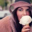 Placeholder: Woman eating ice cream