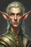 Placeholder: dnd, portrait of olive-toned arrogant elf wizard