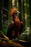 Placeholder: طائر العنقاء منقاره مفتوح في غابة