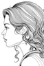 Placeholder: coloring book, black and white, profile,high detail, no shading