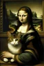 Placeholder: Painting of a cat carrying the Mona Lisa by Leonardo da Vinci