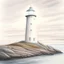 Placeholder: A pastel pencil drawing of Lista Lighthouse in Norway