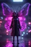 Placeholder: Volumetric fog gremlin butterfly fairy lights,paradise sacred geometry framed playing card, black, red, spore and purple neon fire cyber punk dancer thief in soaked rain coat shadows boss card in the style of giger and fallout 4 ,,bokeh like f/0.8, tilt-shift lens 8k, high detail, smooth render, down-light, unreal engine