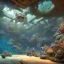 Placeholder: a gorgeous, stunning underwater room with glass wall, livingroom, dark wood floor, foliage, ocean marine life, 8k resolution, high-quality, fine-detail, iridescent, intricate, digital art, detailed matte, volumetric lighting, illustration, 3D octane render, brian froud, howard lyon, selina french, anna dittmann, annie stokes, lisa parker, greg rutowski, George Grie, Ben Goossens, Igor Morski