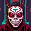 Placeholder: 8 bit pixelart cyberpunk,Hannya-Maske, Comic style