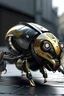 Placeholder: bee, paradox, cyborg, close-up, hyperdetail, 3D rendering, parked on the ground