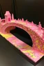 Placeholder: A light pink mystical bridge made out of candy painted by Vincent van Gogh