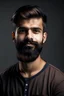 Placeholder: Young handsome indian man with short beard portrait