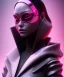 Placeholder: Portrait, Front image, latex rabbit mask, cyberpunk Asian woman, black pink color, highly detailed, concept art, smooth, unreal engine 5, god rays, ray tracing, RTX, lumen lighting, ultra detail, volumetric lighting, 3d, finely drawn, high definition, high resolution.