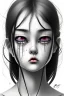 Placeholder: Crying girl, sad, expressive, emotive, frowning, furrowed eyebrows, pouting lips