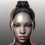 Placeholder: sango fantasy, fantasy magic, intricate, sharp focus, illustration, highly detailed, digital painting, concept art, matte, masterpiece head sexy front view black African beauty space lady silver carp skin one head African space night