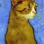 Placeholder: Portrait of a cat by Van Gogh