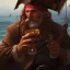 Placeholder: close up of an old pirate drinking rum, deep focus, d & d, fantasy, intricate, elegant, highly detailed, digital painting, artstation, concept art, matte, sharp focus, illustration, hearthstone, art by artgerm and greg rutkowski and alphonse mucha