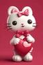 Placeholder: a realistiv hello kitty holding a heart